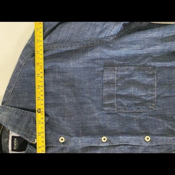 BENSON New York Men’s 100% Cotton Chambray Size L - Picture 9 of 9